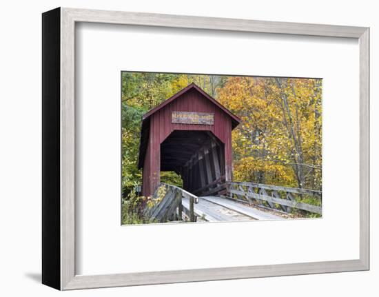 Bean Blossom Covered Bridge in Brown County, Indiana, USA-Chuck Haney-Framed Premium Photographic Print