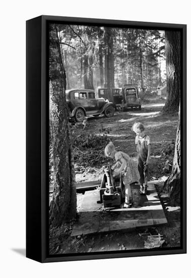 Bean Picker Children-Dorothea Lange-Framed Stretched Canvas