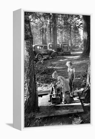 Bean Picker Children-Dorothea Lange-Framed Stretched Canvas