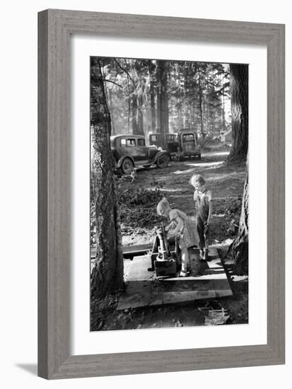 Bean Picker Children-Dorothea Lange-Framed Art Print