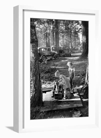 Bean Picker Children-Dorothea Lange-Framed Art Print