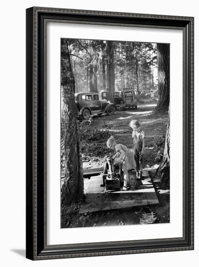 Bean Picker Children-Dorothea Lange-Framed Art Print