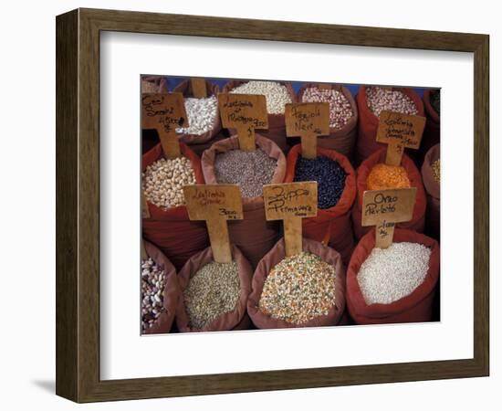 Beans and Grain at Market in Campo de' Fiori, Rome, Italy-Merrill Images-Framed Photographic Print