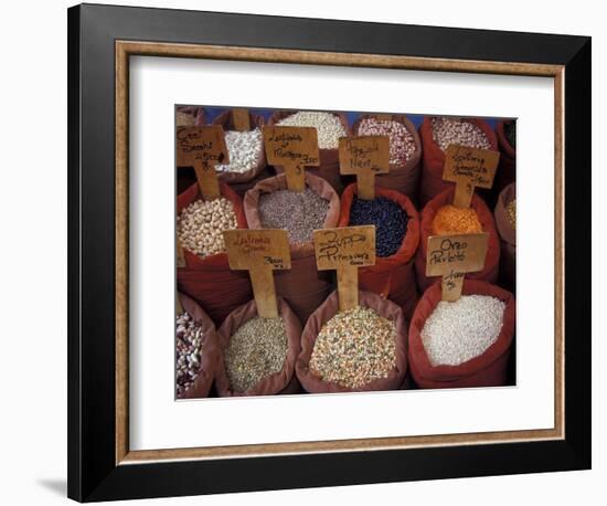 Beans and Grain at Market in Campo de' Fiori, Rome, Italy-Merrill Images-Framed Photographic Print