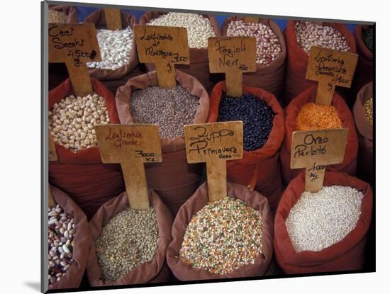 Beans and Grain at Market in Campo de' Fiori, Rome, Italy-Merrill Images-Mounted Photographic Print