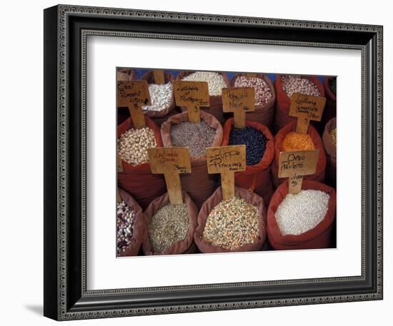 Beans and Grain at Market in Campo de' Fiori, Rome, Italy-Merrill Images-Framed Photographic Print