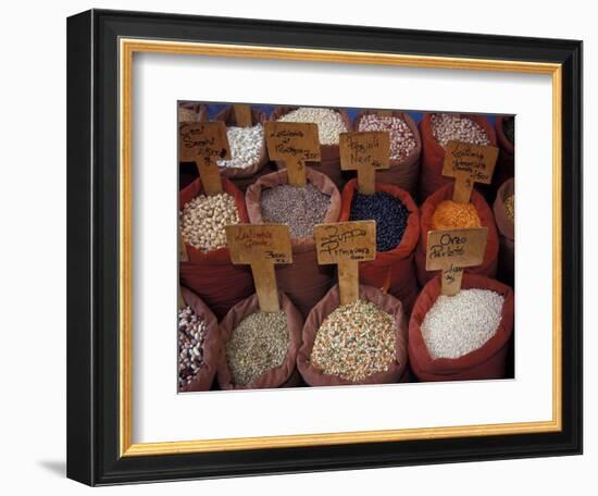 Beans and Grain at Market in Campo de' Fiori, Rome, Italy-Merrill Images-Framed Photographic Print