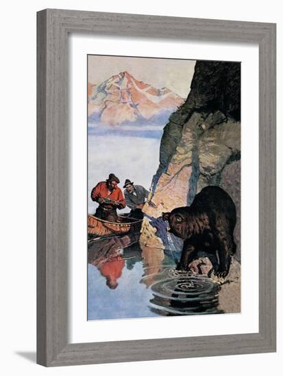 Bear Ambush-Newell Convers Wyeth-Framed Art Print