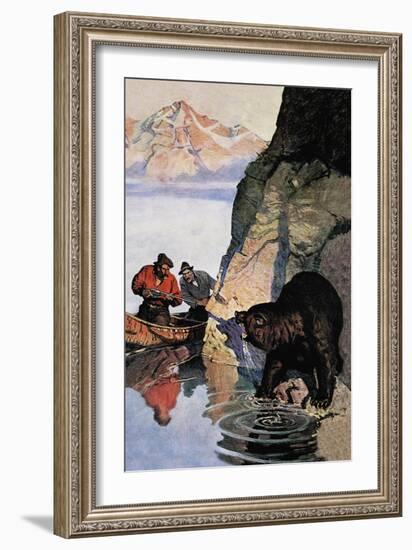 Bear Ambush-Newell Convers Wyeth-Framed Art Print