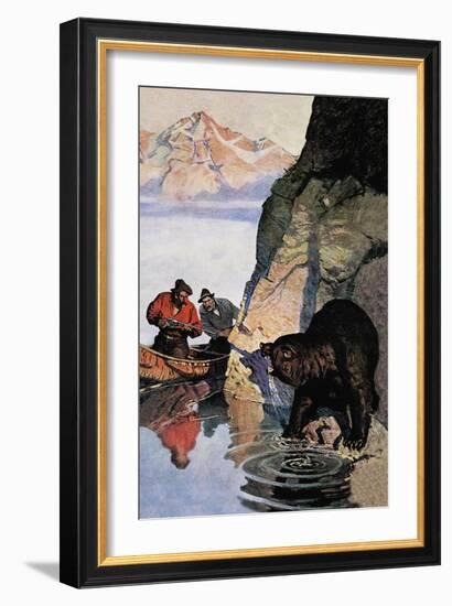 Bear Ambush-Newell Convers Wyeth-Framed Art Print