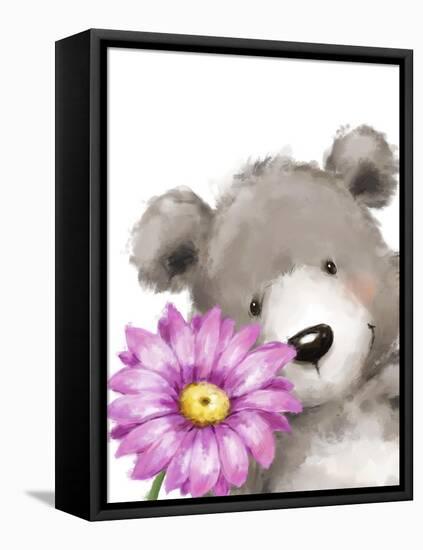Bear and Flower-MAKIKO-Framed Premier Image Canvas