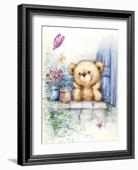 Bear at Window-MAKIKO-Framed Giclee Print