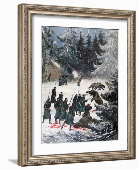 Bear Attack, Russia, 1892-Henri Meyer-Framed Giclee Print