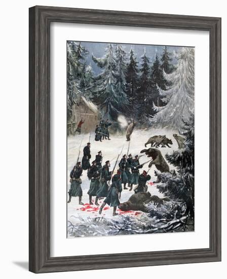 Bear Attack, Russia, 1892-Henri Meyer-Framed Giclee Print