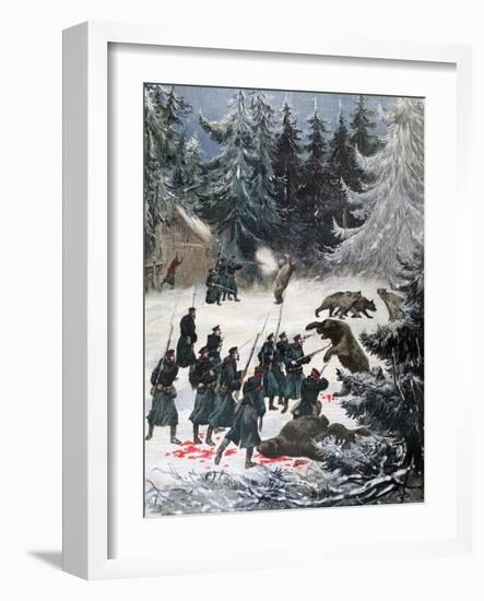 Bear Attack, Russia, 1892-Henri Meyer-Framed Giclee Print