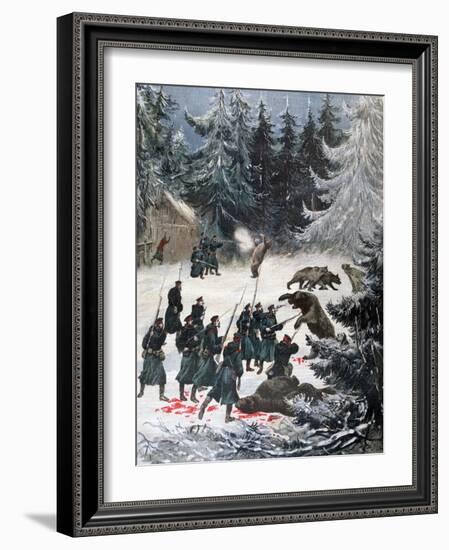 Bear Attack, Russia, 1892-Henri Meyer-Framed Giclee Print