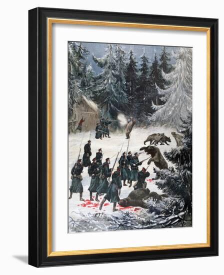 Bear Attack, Russia, 1892-Henri Meyer-Framed Giclee Print