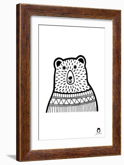 Bear B/W-Jane Foster-Framed Art Print