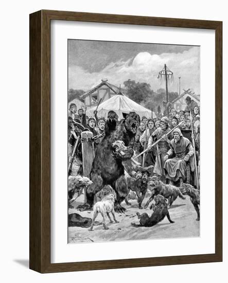 Bear-Baiting in Saxon Times-Richard Caton Woodville II-Framed Giclee Print