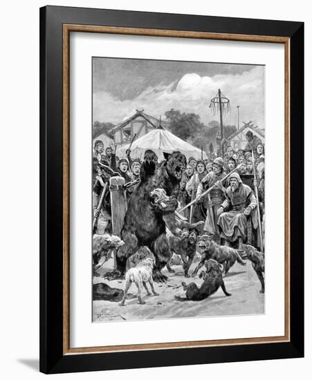 Bear-Baiting in Saxon Times-Richard Caton Woodville II-Framed Giclee Print