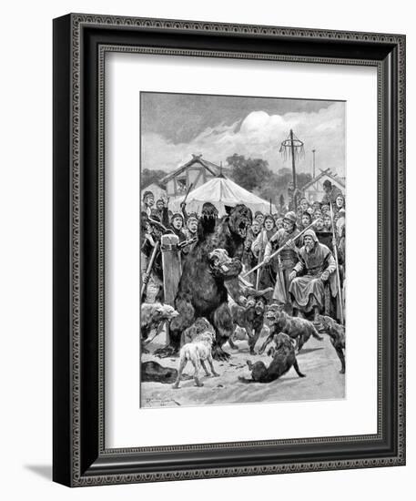 Bear-Baiting in Saxon Times-Richard Caton Woodville II-Framed Giclee Print