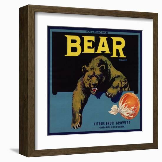 Bear Brand - Ontario, California - Citrus Crate Label-Lantern Press-Framed Art Print