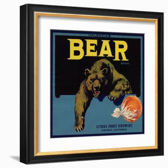 Bear Brand - Ontario, California - Citrus Crate Label-Lantern Press-Framed Art Print