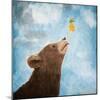 Bear Cub and Bee with Honeycomb-Paula Belle Flores-Mounted Art Print
