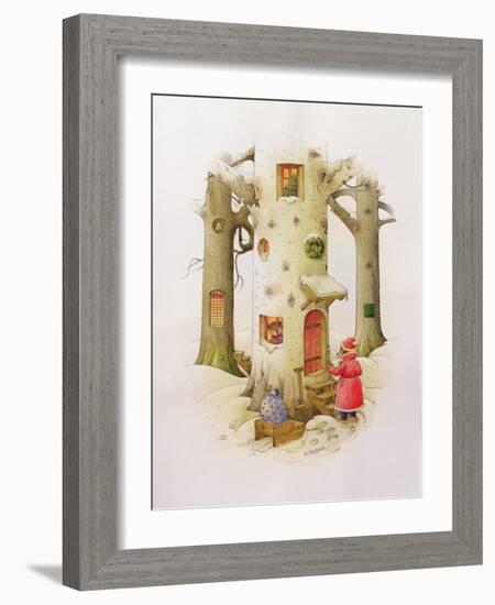 Bear Father Christmas, 1999-Kestutis Kasparavicius-Framed Giclee Print