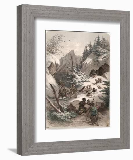 Bear Hunt Medieval-null-Framed Art Print