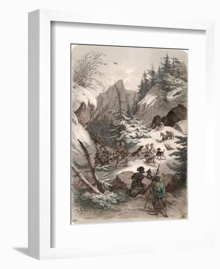 Bear Hunt Medieval-null-Framed Art Print