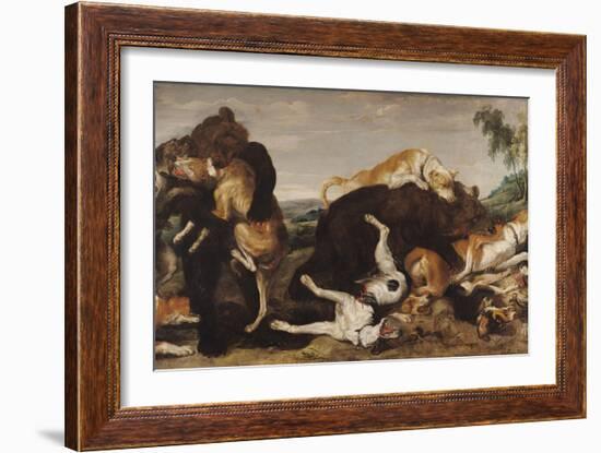 Bear Hunt Or, Battle Between Dogs and Bears-Paul De Vos-Framed Giclee Print