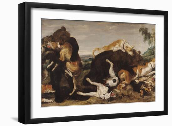 Bear Hunt Or, Battle Between Dogs and Bears-Paul De Vos-Framed Giclee Print