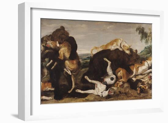 Bear Hunt Or, Battle Between Dogs and Bears-Paul De Vos-Framed Giclee Print