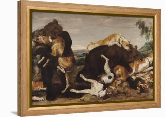 Bear Hunt Or, Battle Between Dogs and Bears-Paul De Vos-Framed Premier Image Canvas