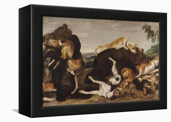 Bear Hunt Or, Battle Between Dogs and Bears-Paul De Vos-Framed Premier Image Canvas
