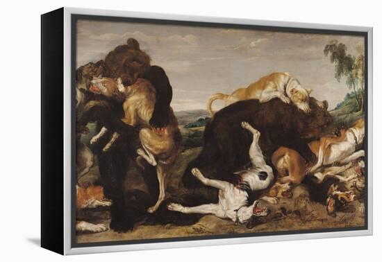 Bear Hunt Or, Battle Between Dogs and Bears-Paul De Vos-Framed Premier Image Canvas