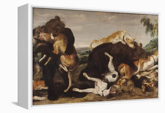 Bear Hunt Or, Battle Between Dogs and Bears-Paul De Vos-Framed Premier Image Canvas