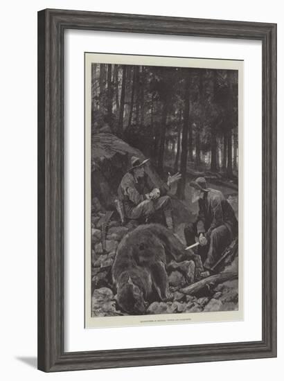 Bear-Hunters in Montana, Victors and Vanquished-Richard Caton Woodville II-Framed Giclee Print