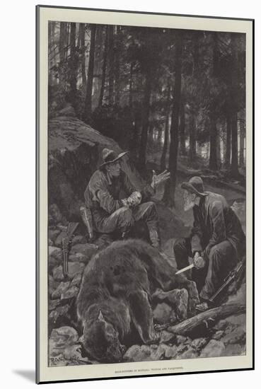 Bear-Hunters in Montana, Victors and Vanquished-Richard Caton Woodville II-Mounted Giclee Print