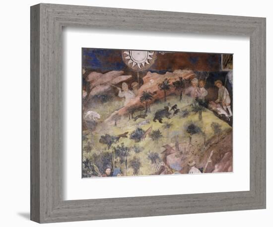 Bear Hunting, Detail from Month of November, Panel Taken from Cycle of Months-null-Framed Giclee Print