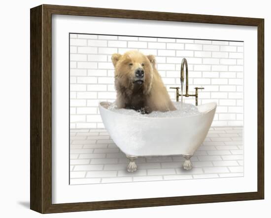 Bear In Bathtub-Matthew Piotrowicz-Framed Art Print