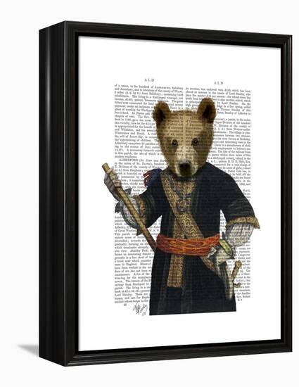 Bear in Blue Robes-Fab Funky-Framed Stretched Canvas