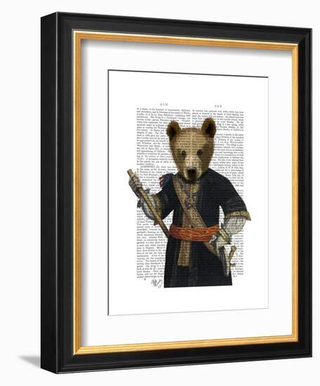 Bear in Blue Robes-Fab Funky-Framed Art Print