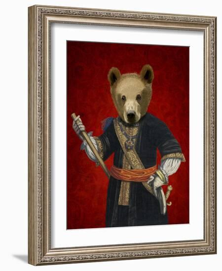 Bear in Blue Robes-Fab Funky-Framed Art Print