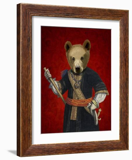 Bear in Blue Robes-Fab Funky-Framed Art Print