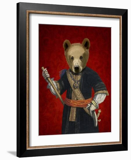 Bear in Blue Robes-Fab Funky-Framed Art Print