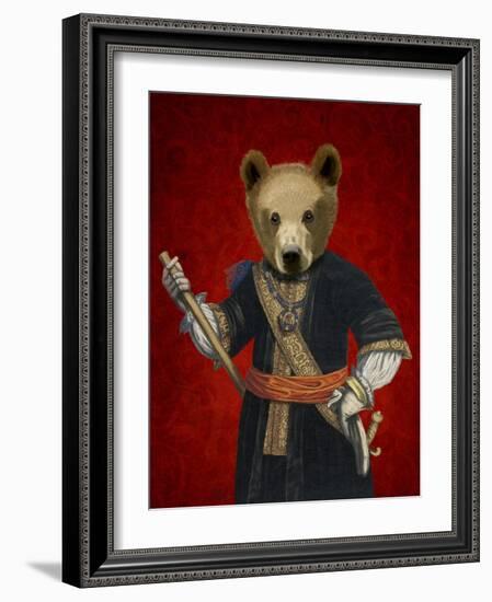 Bear in Blue Robes-Fab Funky-Framed Art Print