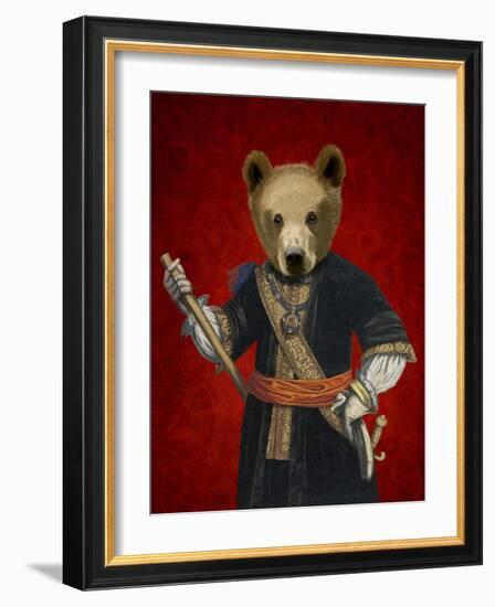 Bear in Blue Robes-Fab Funky-Framed Art Print