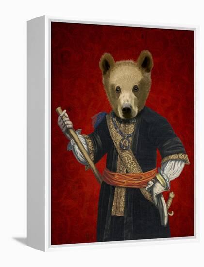 Bear in Blue Robes-Fab Funky-Framed Stretched Canvas